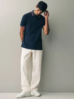 Fred Perry - Polo à liserés Bleu marine/blanc/rouge Hot