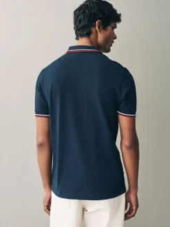 Fred Perry - Polo à liserés Bleu marine/blanc/rouge Hot