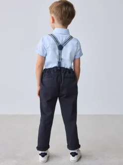 Baker by Ted Baker - Ensemble : Chemise, Pantalons et Bretelles Bleu marine/bleu New