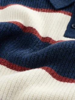 Next Bleu marine/bordeaux - Polo de rugby à rayures en maille (3mois7ans) Clearance