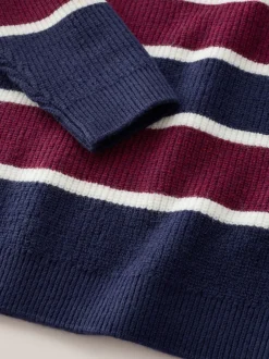 Next Bleu marine/Bordeaux Rayure - Chemises de rugby en maille (3-16ans) Discount