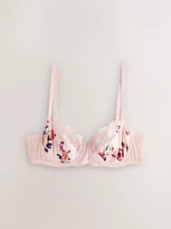 Next Bleu marine/Crème Fleuri - Soutien-gorge à bonnets entiers sans coussinets