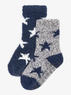 Next - Paquet de chaussettes douillettes 2 Bleu marine/gris étoiles Hot