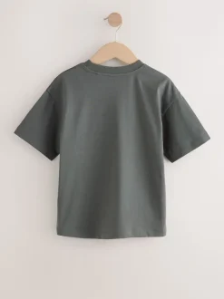 Next Bleu marine/gris/baie - Lot de 4 T-shirts à Manches courtes avec Logo Graphique sur la Poitrine (3-16ans) Discount