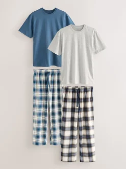 Next Bleu marine/pierre - Motionflex Ensemble pyjama cosy 2 Lot New