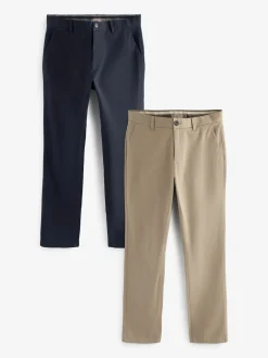 Next Bleu marine/pierre - Slim Fit (Slim Fit) - Pantalon chino extensible 2 Pack Online