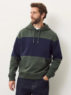 Next Bleu marine/vert kaki - Sweat à capuche à enfiler - Sweat-shirt color block Best