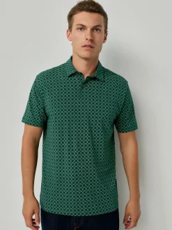 Next - Polo en jersey Manches courtes 3 Pack Bleu marine/vert/bordeaux/géos New