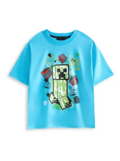Vanilla Underground Bleu menthe - Pyjamas garçon 100% coton Minecraft à manches courtes Ensemble de 2 Online