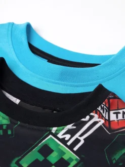 Vanilla Underground Bleu menthe - Pyjamas garçon 100% coton Minecraft à manches courtes Ensemble de 2 Online