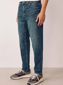 Next Bleu millésime - - extensible Denim Jeans Coupe fuselée régulière Sale