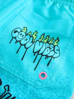 Next - Shorts de bain imprimés (3-16yrs) Bleu motif graffiti Clearance