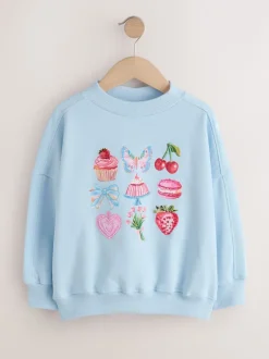 Next Bleu motif gâteau orné de perles - Sweat-shirt (3-16yrs) New