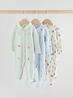 Next Bleu motif Londres - Combinaisons de nuit pour bébé 3 Pack (0-2ans) Sale