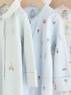 Next Bleu motif Londres - Combinaisons de nuit pour bébé 3 Pack (0-2ans) Sale