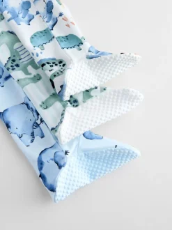 Next Bleu motif safari - Combinaisons de nuit à fermeture éclair pour bébés 3 Pack (0mths-2yrs) Online