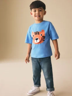 Next Bleu motif tigres - T-shirt interactif à manches courtes (3 mois à 7 ans) Outlet