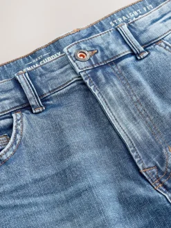 Next Bleu moyen - - extensible Denim Jeans Ajustement droit Sale