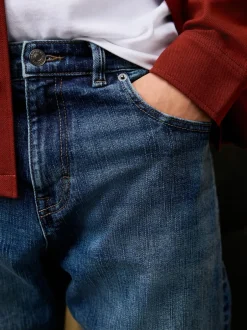 Next Bleu moyen - Ajustement droit - Signature Selvedge jean Denim Jeans Sale