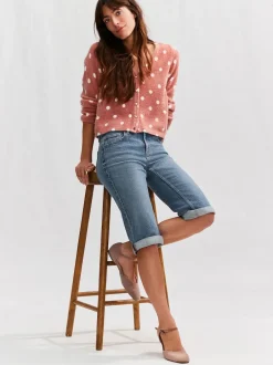 Next Bleu moyen - Bermuda en jean longueur Denim Discount