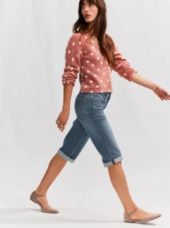 Next Bleu moyen - Bermuda en jean longueur Denim Discount