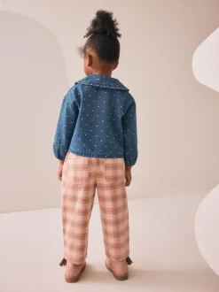 Next Bleu moyen - Ensemble chemise Denim et Pantalons à Carreaux (3mois-7ans) Outlet