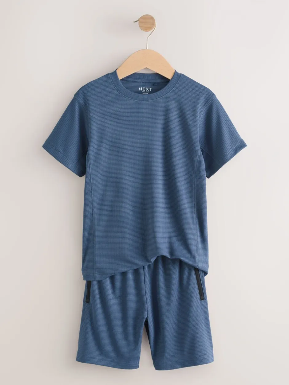Next Bleu moyen - Ensemble t-shirt et short de sport (3-16 ans) New