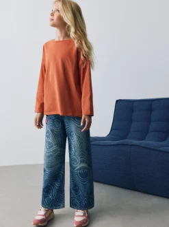 Next Bleu moyen - Jean ample imprimé SmileyWorld® (3-16ans) Sale