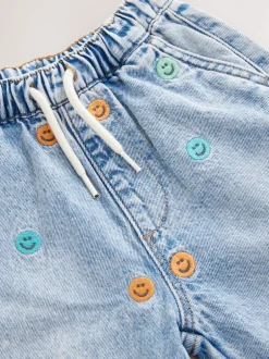 Next Bleu moyen - Jean en denim brodé 100 % coton (3mois-7ans) Discount