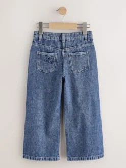 Next Bleu moyen - Jean orné d’un large imprimé fleuri (3-16ans) Coupe large Clearance