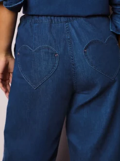 Next Bleu moyen - Joggings jambe large avec poche cœur Outlet