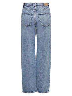 ONLY Bleu moyen - Taille haute Ample 100% Coton Jeans Sale