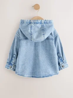 Next Bleu moyen - Surchemise à capuche en jean (3mois7ans) Outlet
