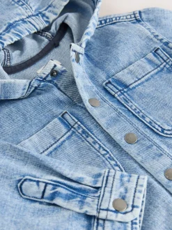 Next Bleu moyen - Surchemise à capuche en jean (3mois7ans) Outlet