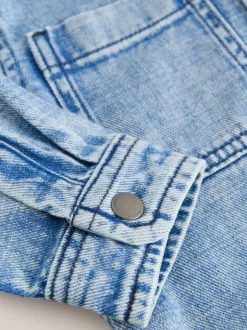 Next Bleu moyen - Surchemise à capuche en jean (3mois7ans) Outlet