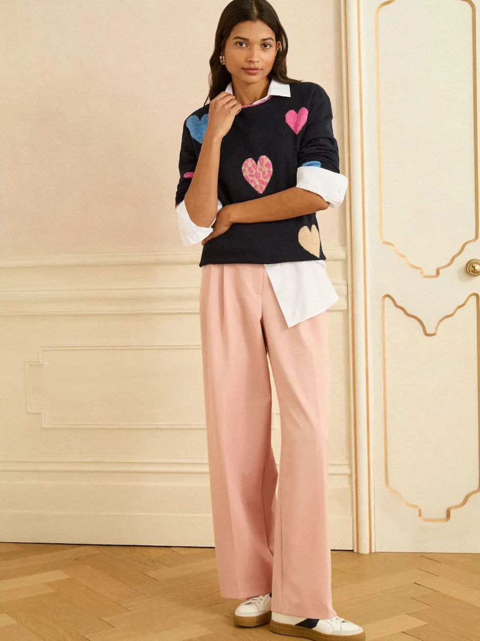 Love & Roses Bleu multicolore bleu marine - Pull Animal cœur Online