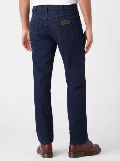 Wrangler - Jean droit Texas Authentic Bleu noir Outlet
