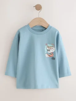 Next - T-shirt imprimé dos à manches longues (3mois-8ans) Bleu Noodle Up Best