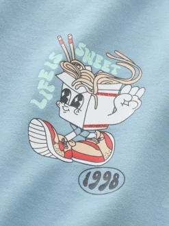 Next - T-shirt imprimé dos à manches longues (3mois-8ans) Bleu Noodle Up Best