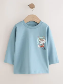 Next - T-shirt imprimé dos à manches longues (3mois-8ans) Bleu Noodle Up Best