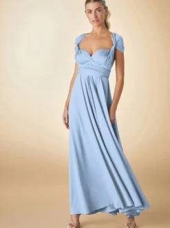 Next Bleu pastel - Robe longue de demoiselle d’honneur multicolore en jersey pour invitée de mariage Hot