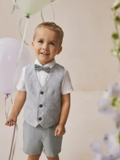 Next - Ensemble gilet, chemise, short et cravate (3mois9ans) bleu pâle Online