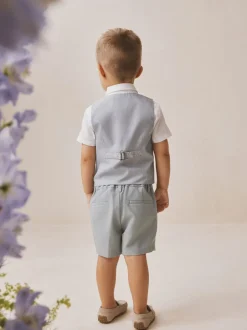 Next - Ensemble gilet, chemise, short et cravate (3mois9ans) bleu pâle Online