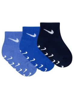 Nike Bleu Polar - Chaussettes Gripper pour nourrissons 3 Lot Hot
