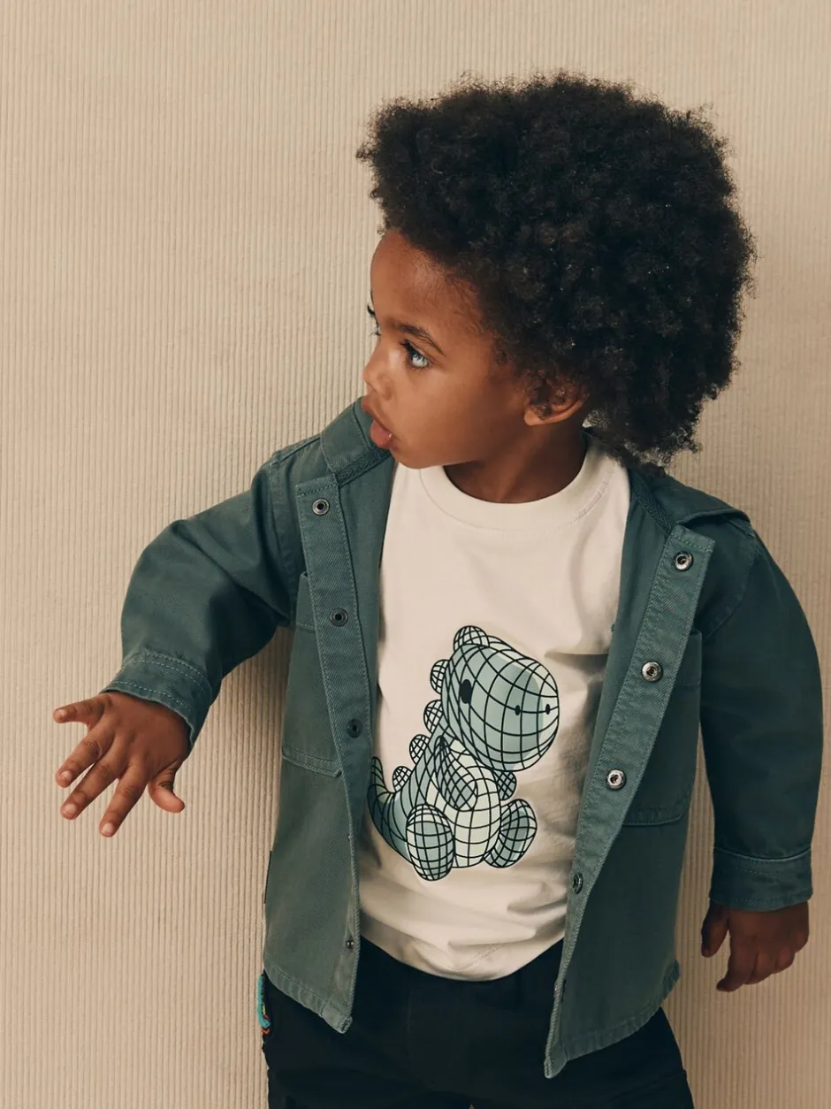 Next Bleu sarcelle foncé - Ensemble surchemise et t-shirt à capuche en sergé (3mois7ans) Best