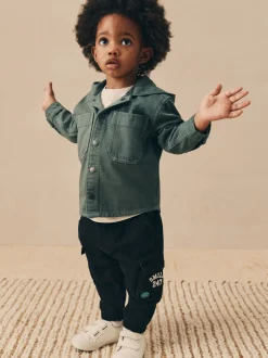 Next Bleu sarcelle foncé - Ensemble surchemise et t-shirt à capuche en sergé (3mois7ans) Best