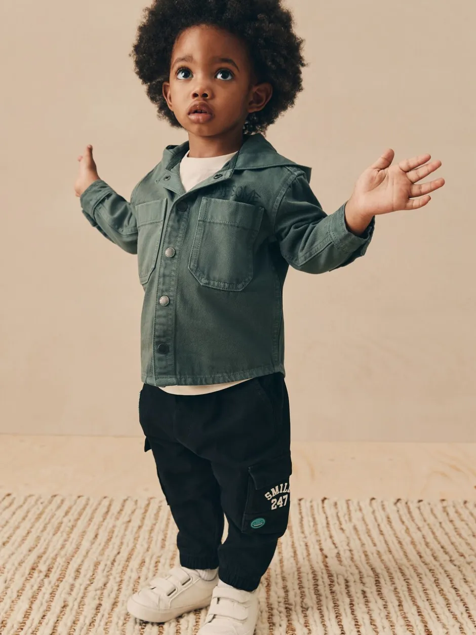 Next Bleu sarcelle foncé - Ensemble surchemise et t-shirt à capuche en sergé (3mois7ans) Best