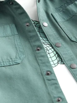 Next Bleu sarcelle foncé - Ensemble surchemise et t-shirt à capuche en sergé (3mois7ans) Best