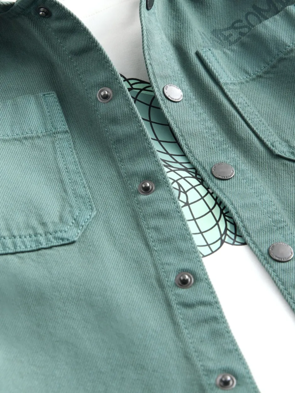 Next Bleu sarcelle foncé - Ensemble surchemise et t-shirt à capuche en sergé (3mois7ans) Best