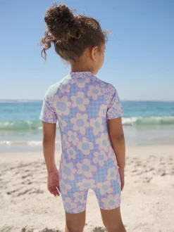 Next - Maillot de bain Sunsafe (3mths-10yrs) Bleu Stampy Fleuri Best